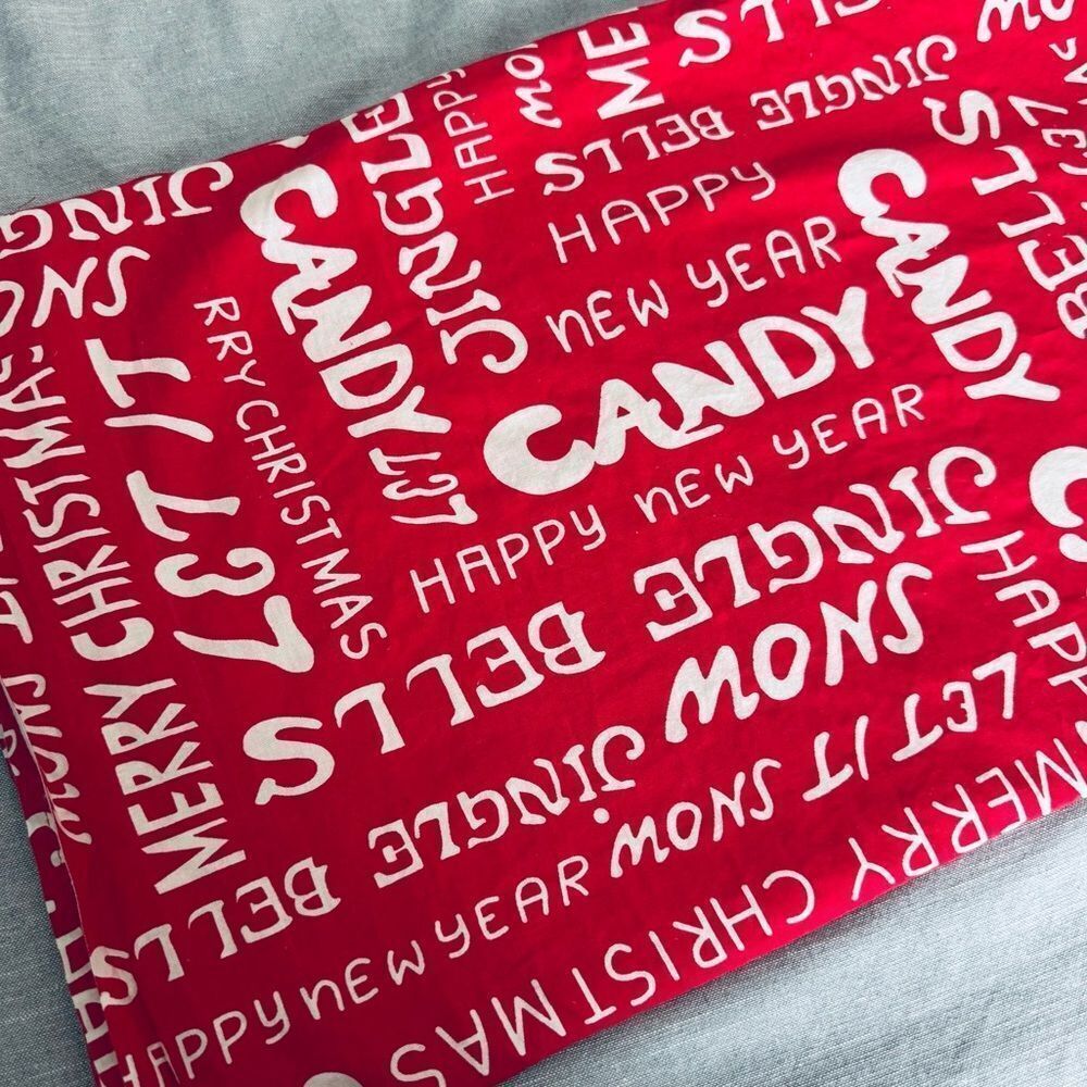 Christmas Words Printed Holiday Fabric Sheet